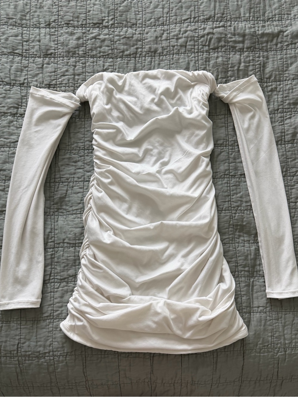 Thalia Ruched Mini Dress - White